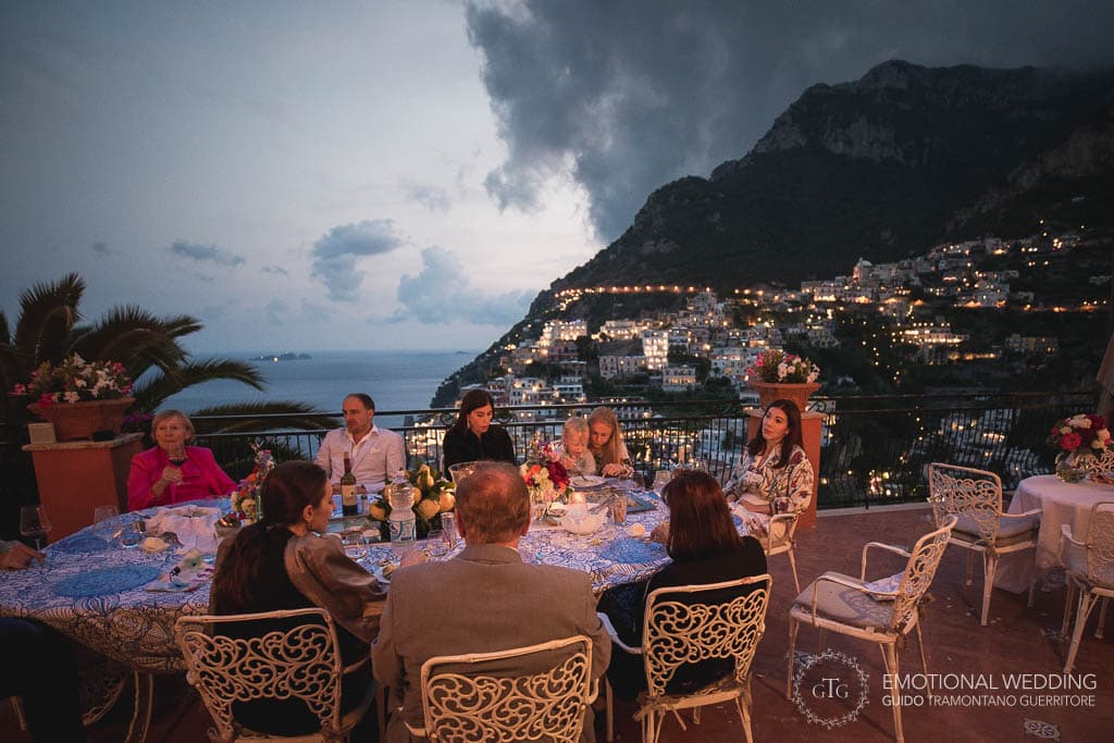 intimate wedding dinner in Positano