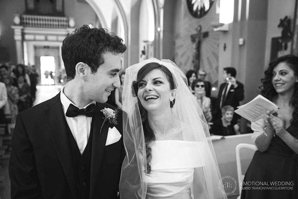 candid shot during a wedding ceremony in puglia