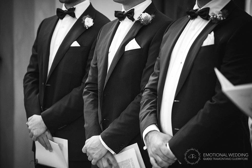 details of best men during a ceremony wedding in apulia