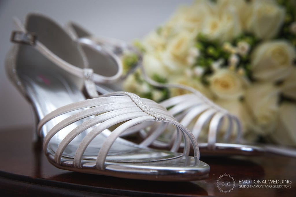 wedding shoes close up