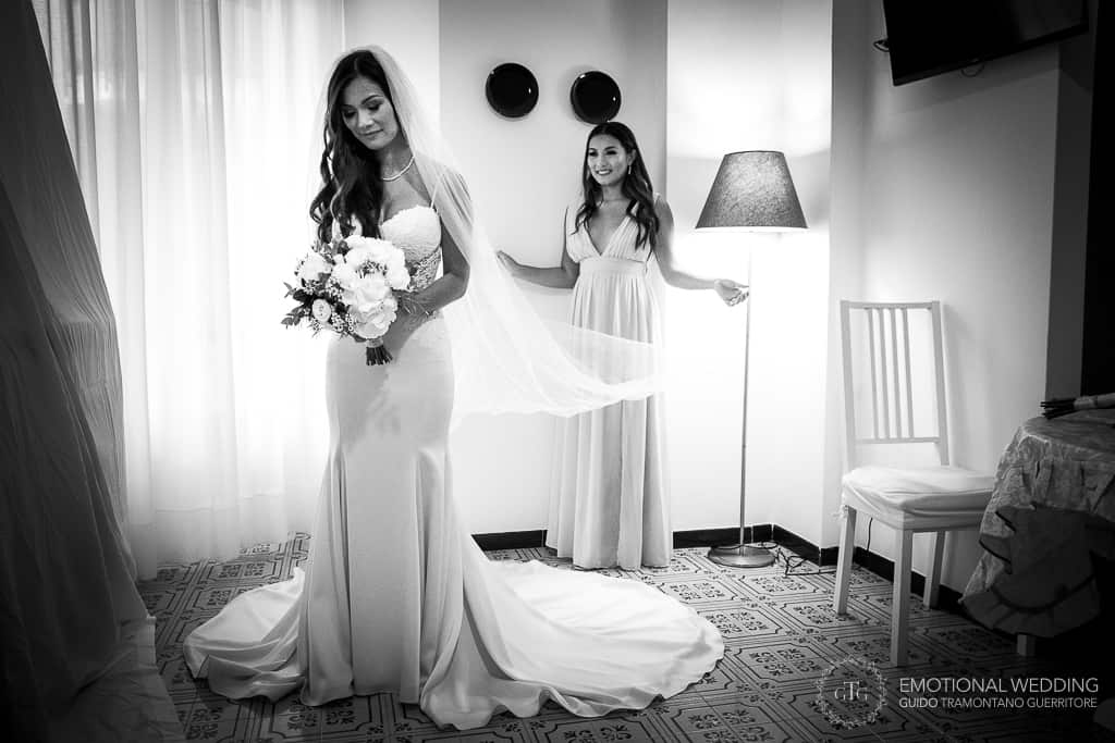 portrait of a Vietnamese bride from a mixed wedding in Amalfi coast