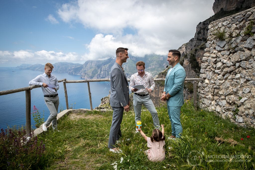 ceremony of a gay wedding in Amalfi Coast