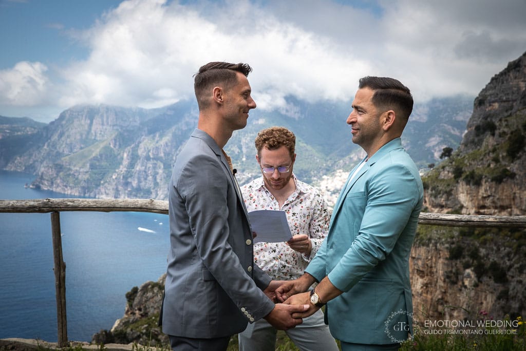 gay wedding on the path of gods in Amalfi Coast