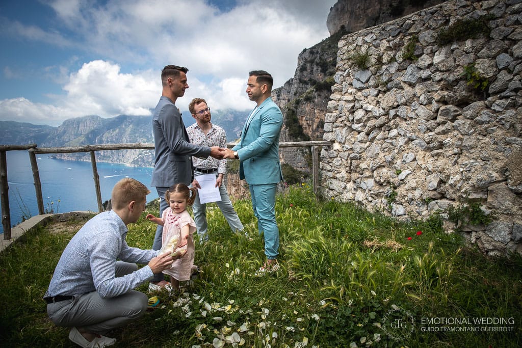 gay couple ceremony on Amalfi Coast