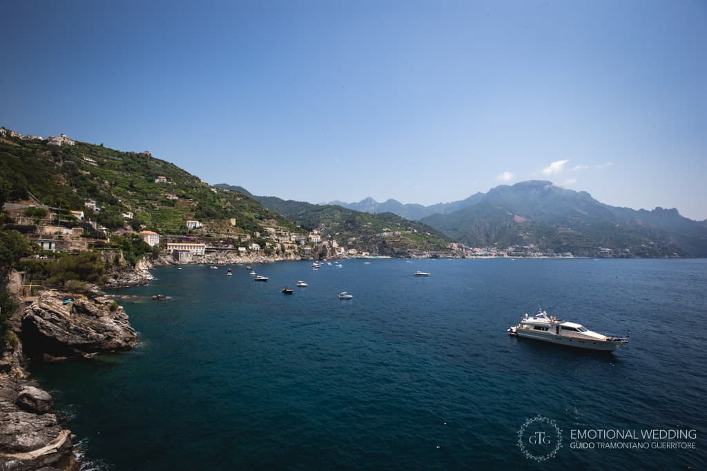view of the Amalfi coast from villa Scarpariello in Minori