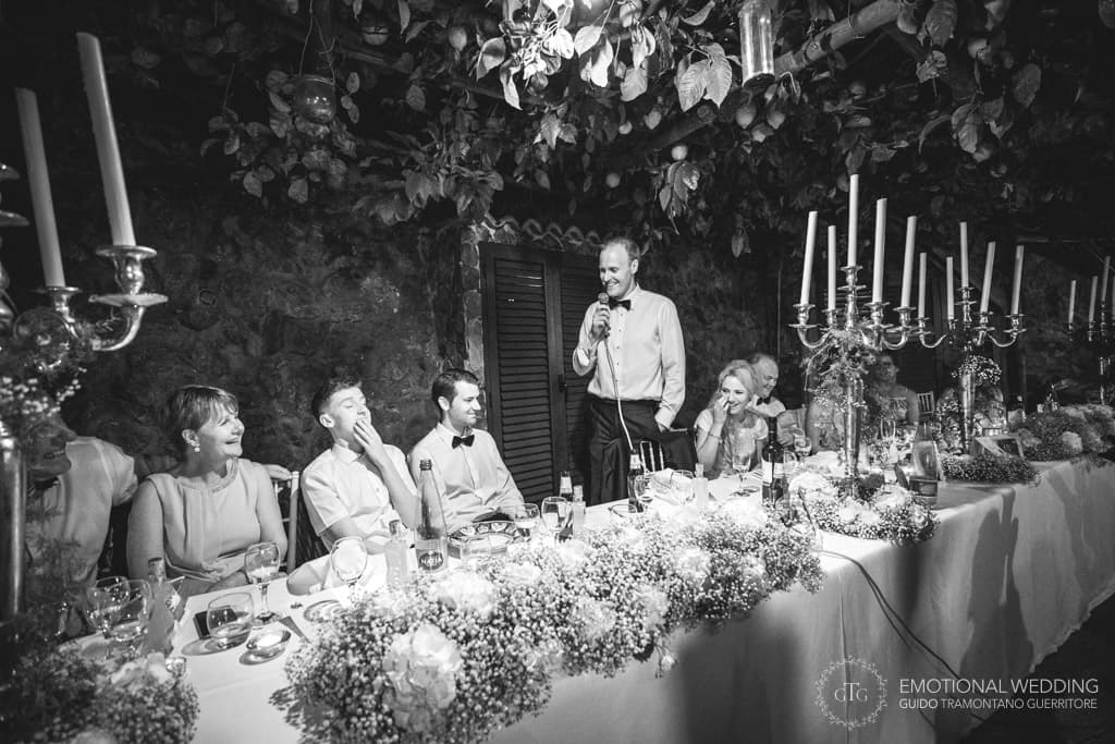 groom's speech at an irish wedding at villa scarpariello