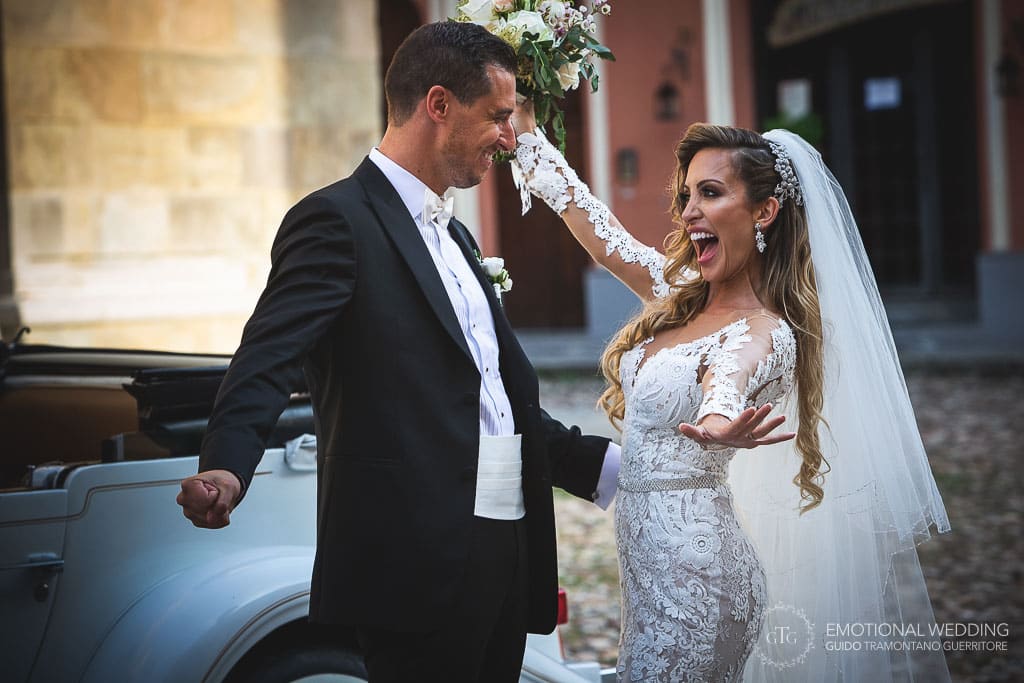 wedding couple joy for their destination wedding in fidenza