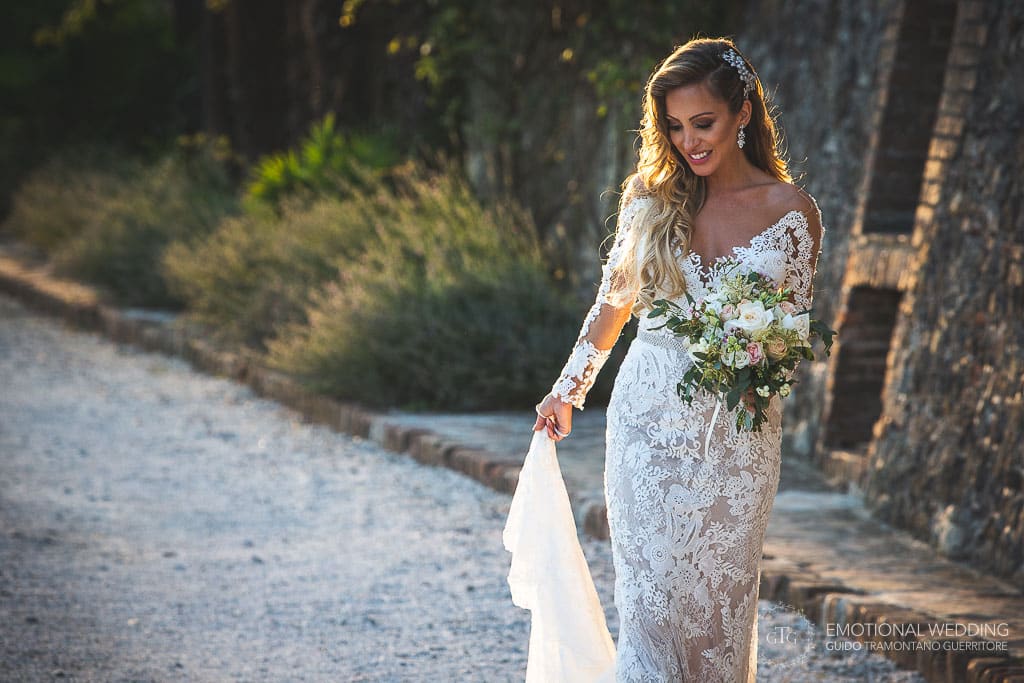 portraiture of the bride at sunset taken by a destination wedding photographer
