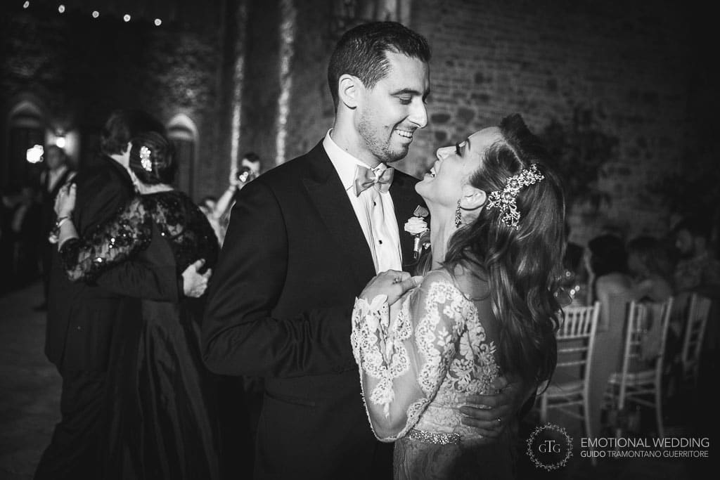 bride and groom first dance at their destination wedding in fidenza