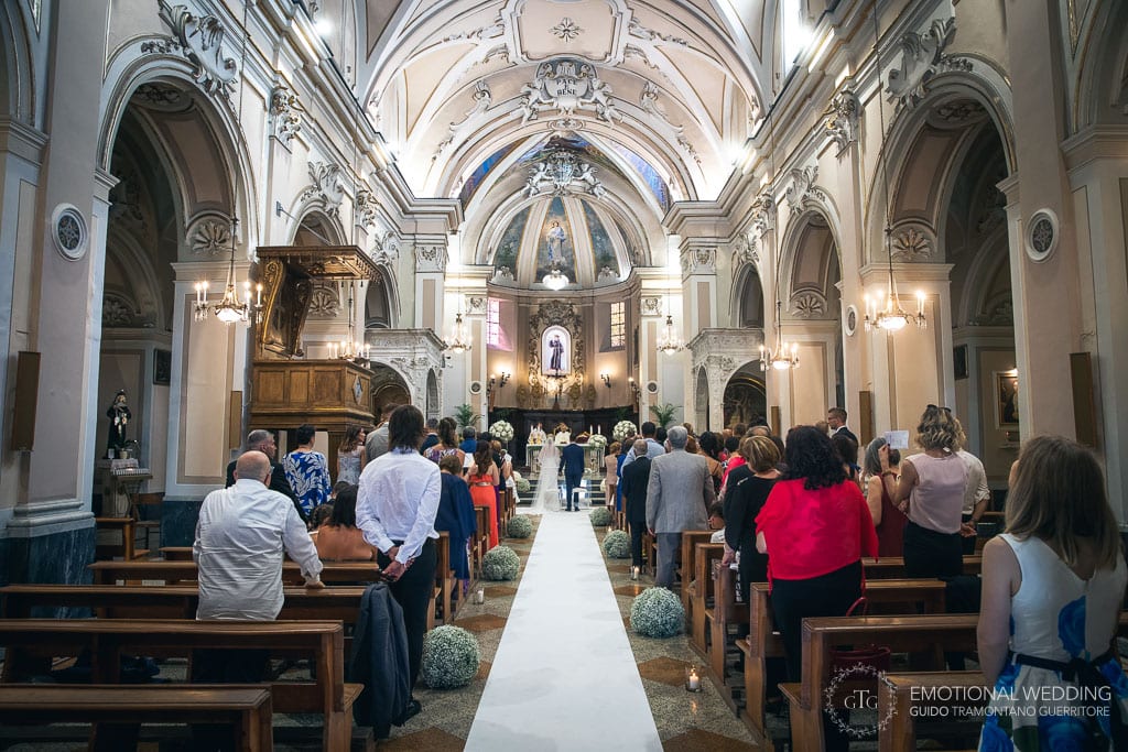 view of the church of San Francesco in maiori during a wedding
