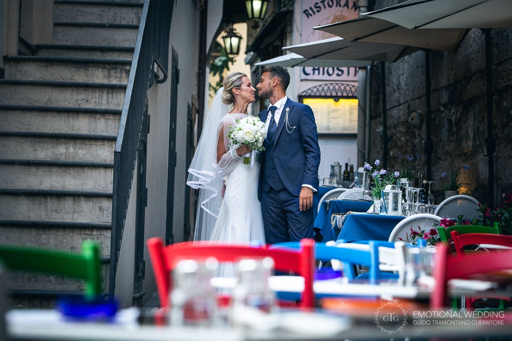 candid shot of a wedding couple taken by a wedding photographer in maiori