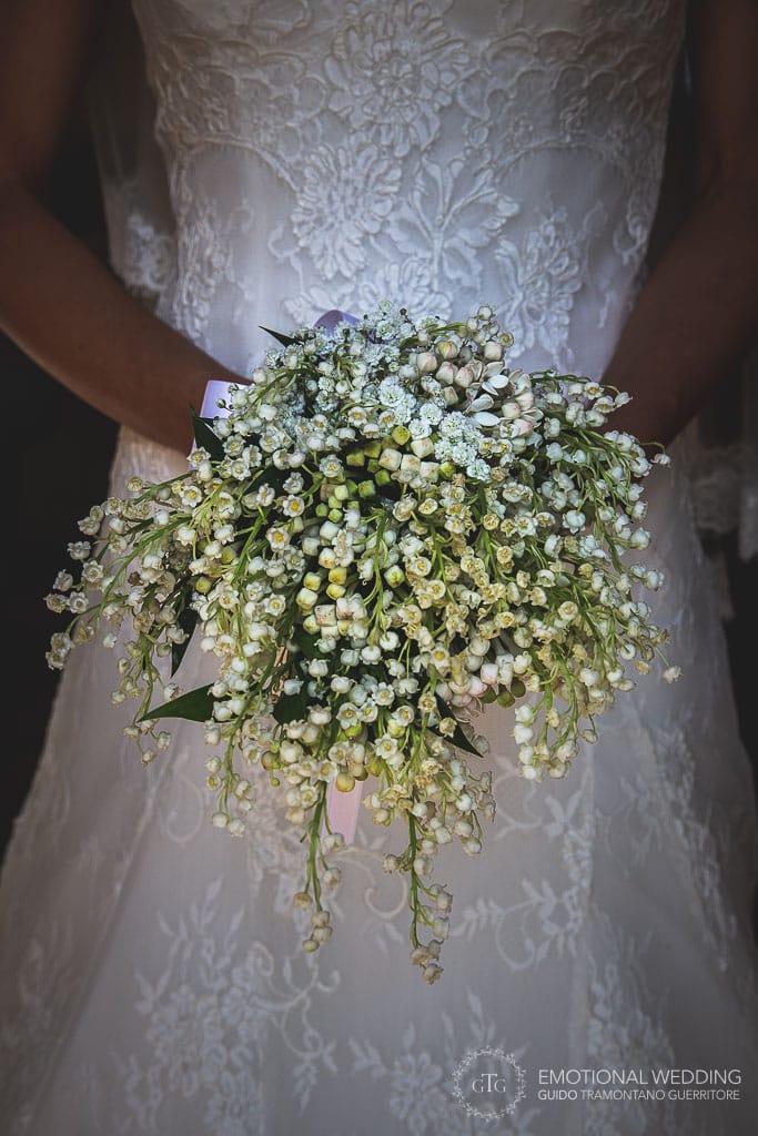 closeup of the wedding bouquet