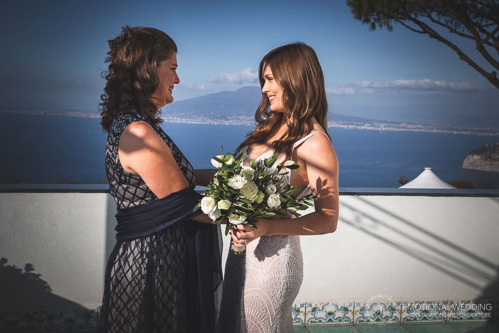 bride and mother at a wedding in sorrento
