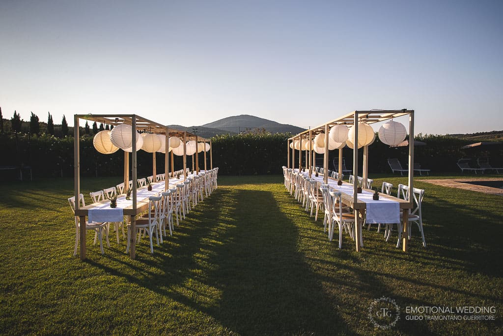 open-air wedding reception in tuscany