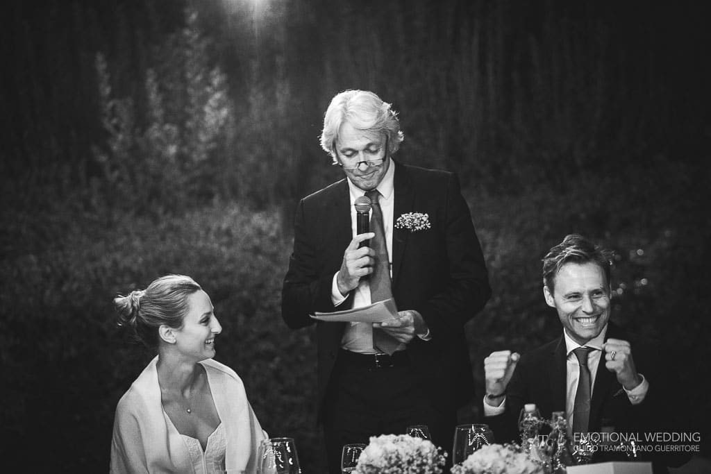 funny moment during a speech at a wedding in tuscany