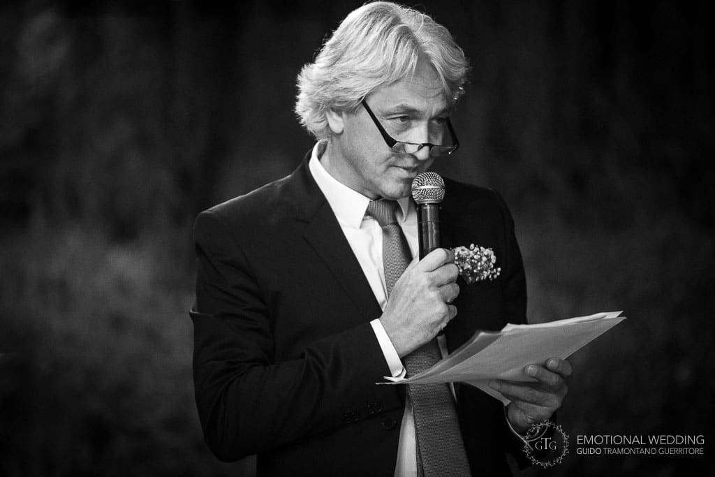 father of the bride speech at a wedding reception in tuscany