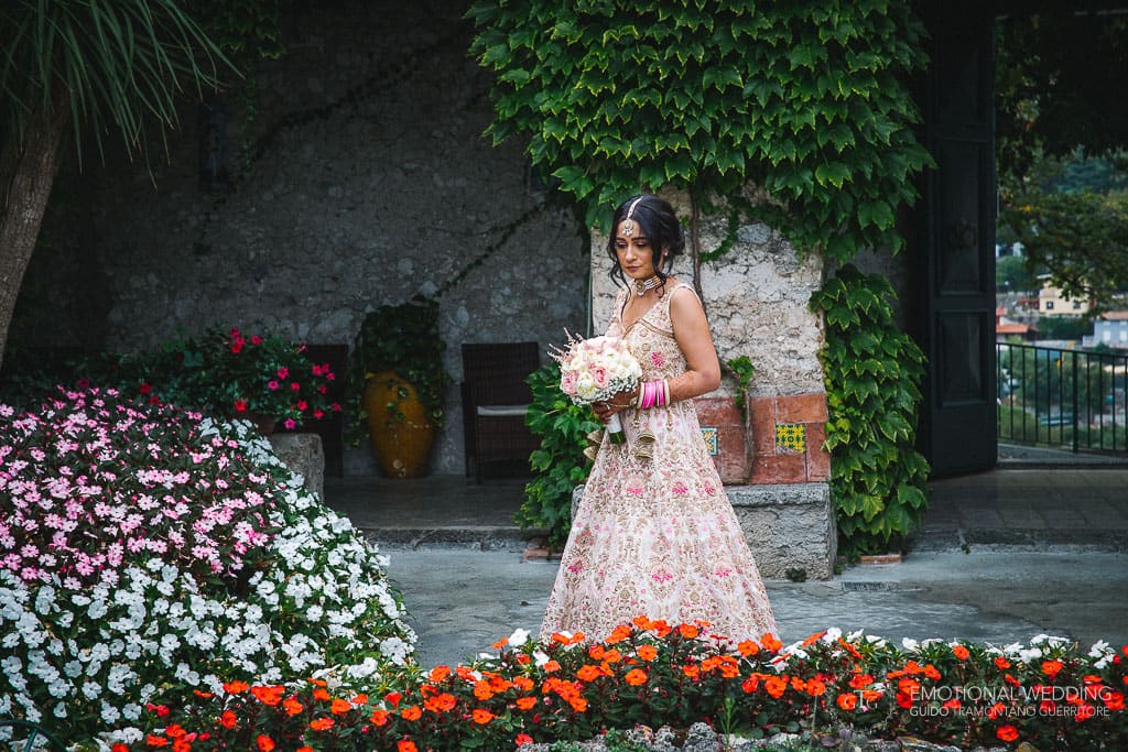 hindu bride in the garden of hotel Parsifal in ravello