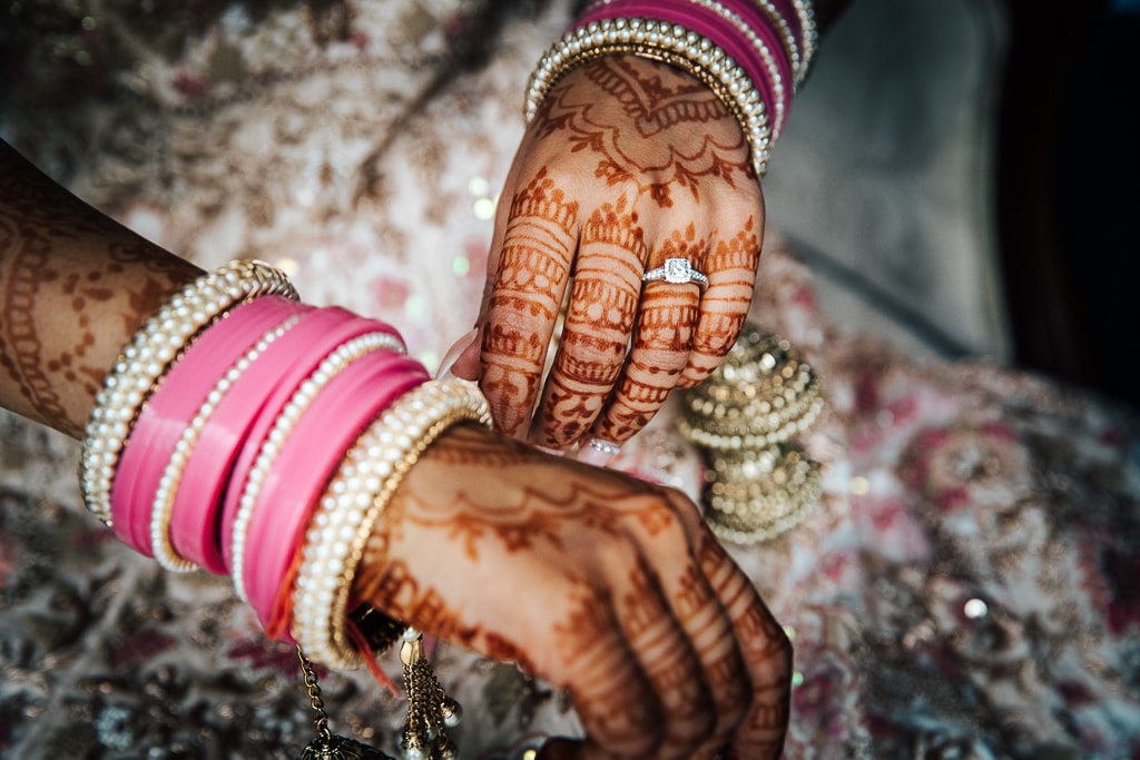 hindu bride henna detail