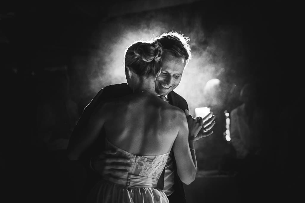 portrait of a wedding couple at their first dance