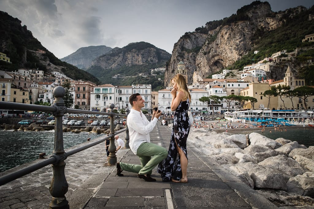 proposal on amalfi pier