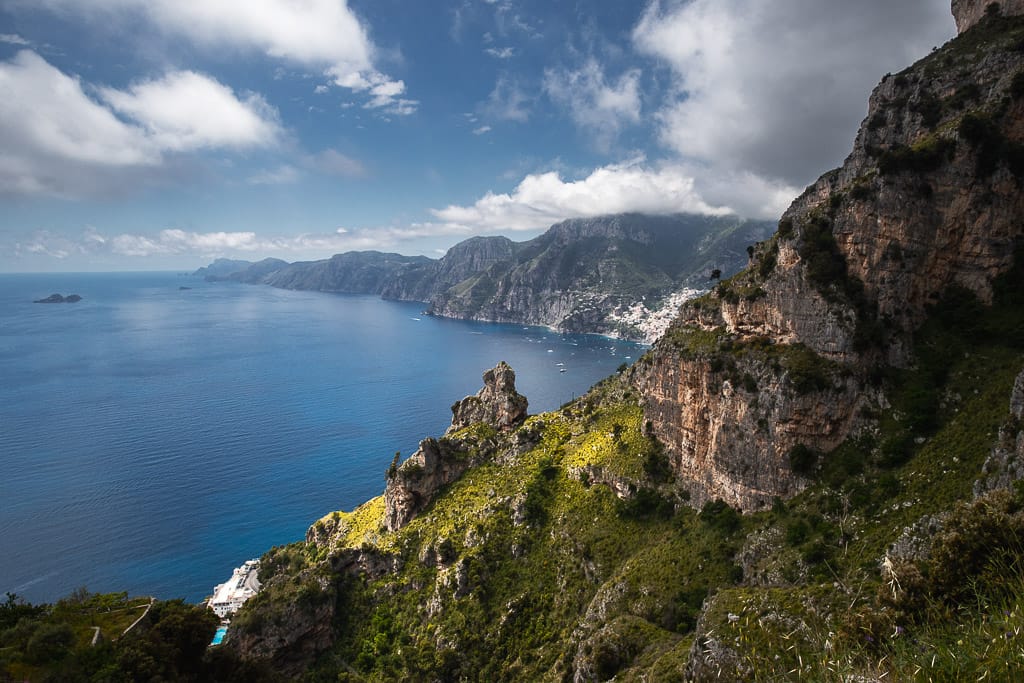 overlooking positano and amalfi coast