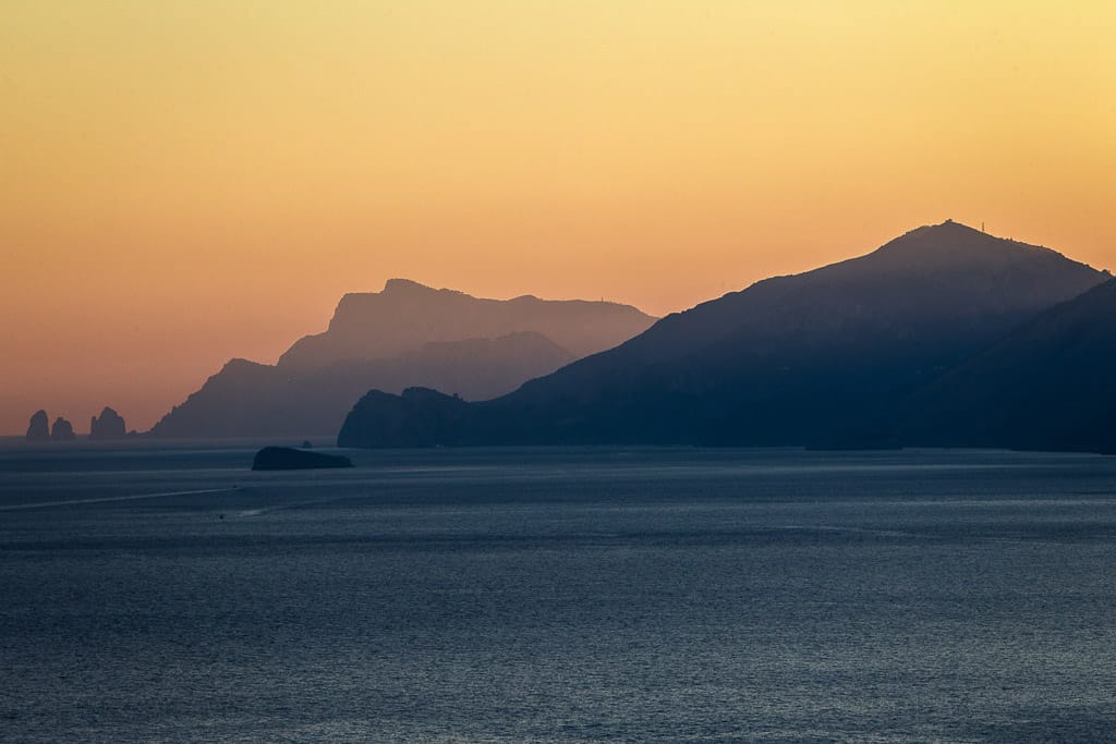view of amalfi coast from praiano