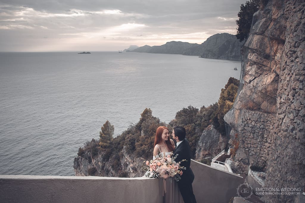 elopement couple in praiano amalfi coast