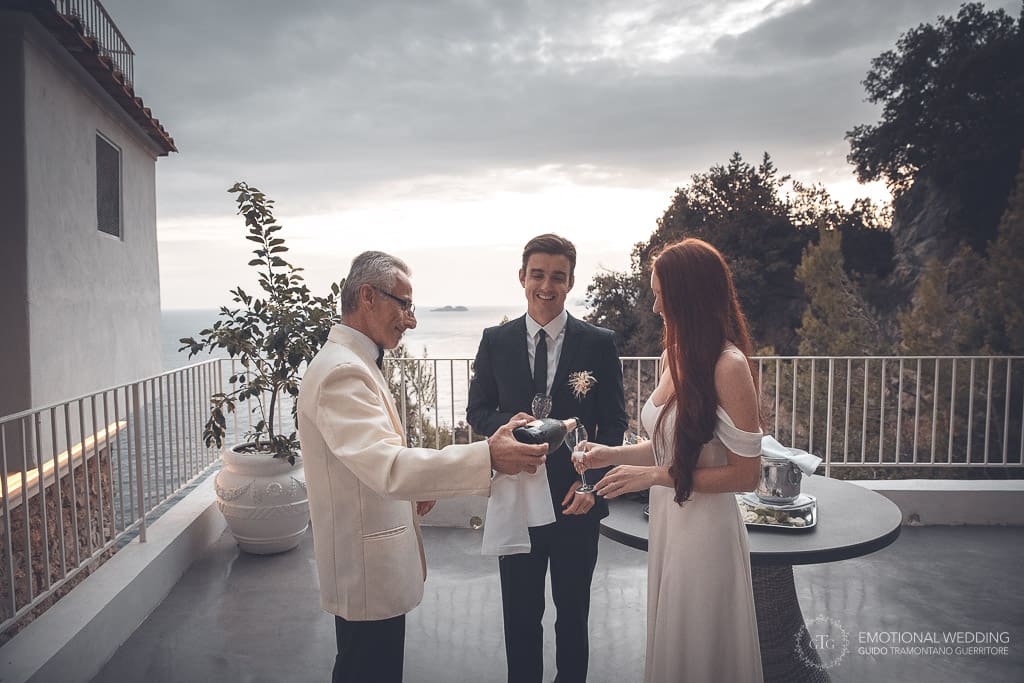 elopement toasts at grand hotel tritone in praiano