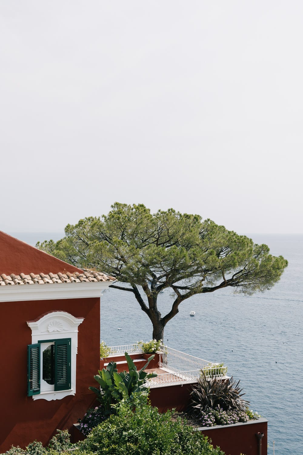 villa terrace with a view in positano